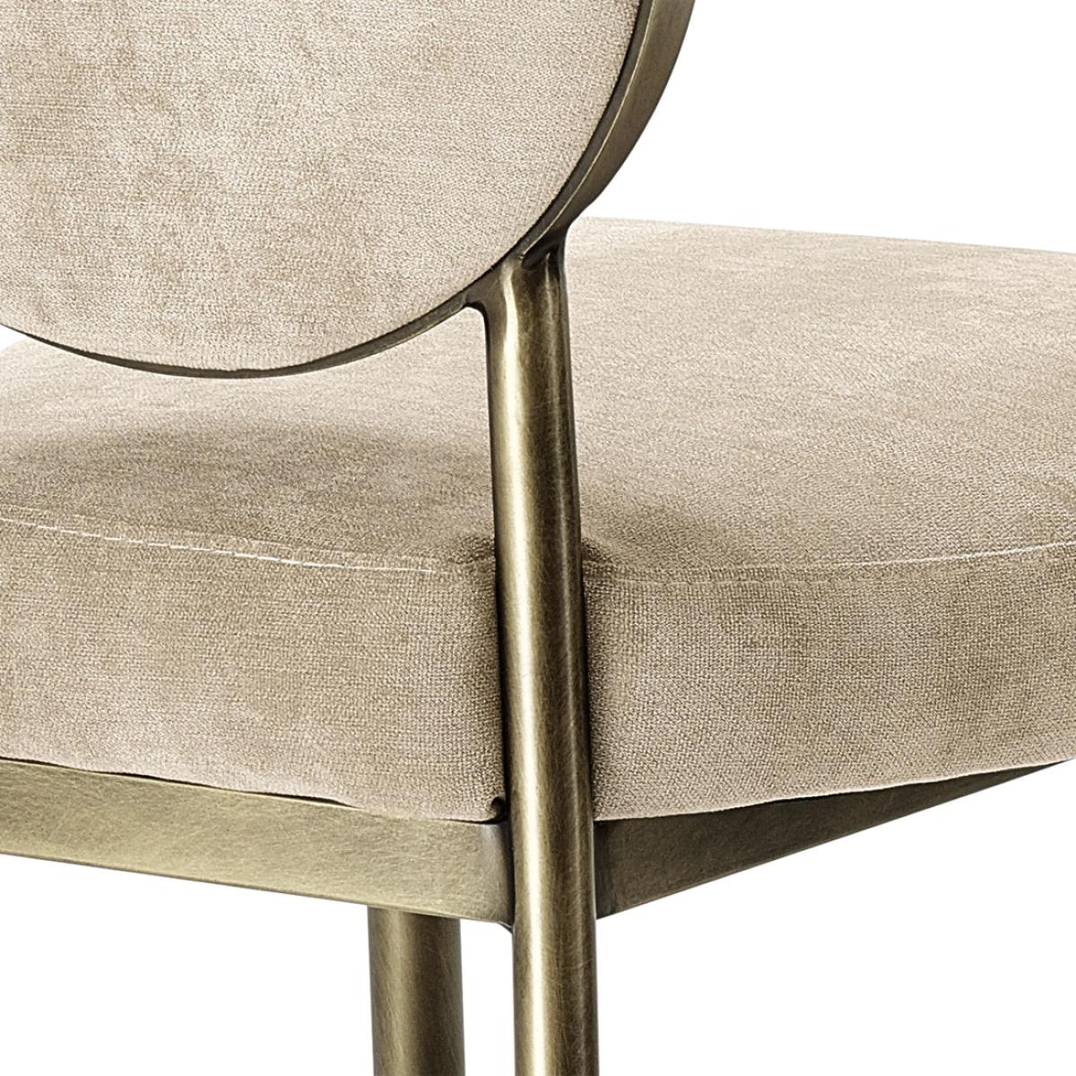 Eichholtz Scribe Dining Chair in Dark Brass Greige Velvet – image 6