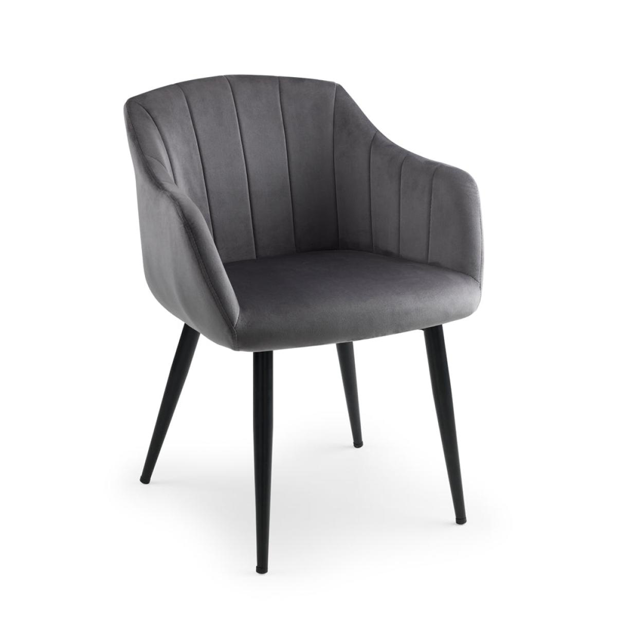 Olivia's Set of 2 Holly Scalloped Dining Chairs in Grey – image 2