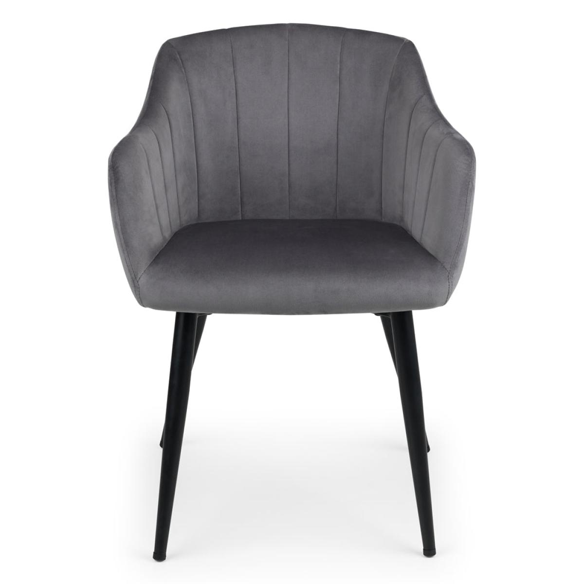 Olivia's Set of 2 Holly Scalloped Dining Chairs in Grey – image 3