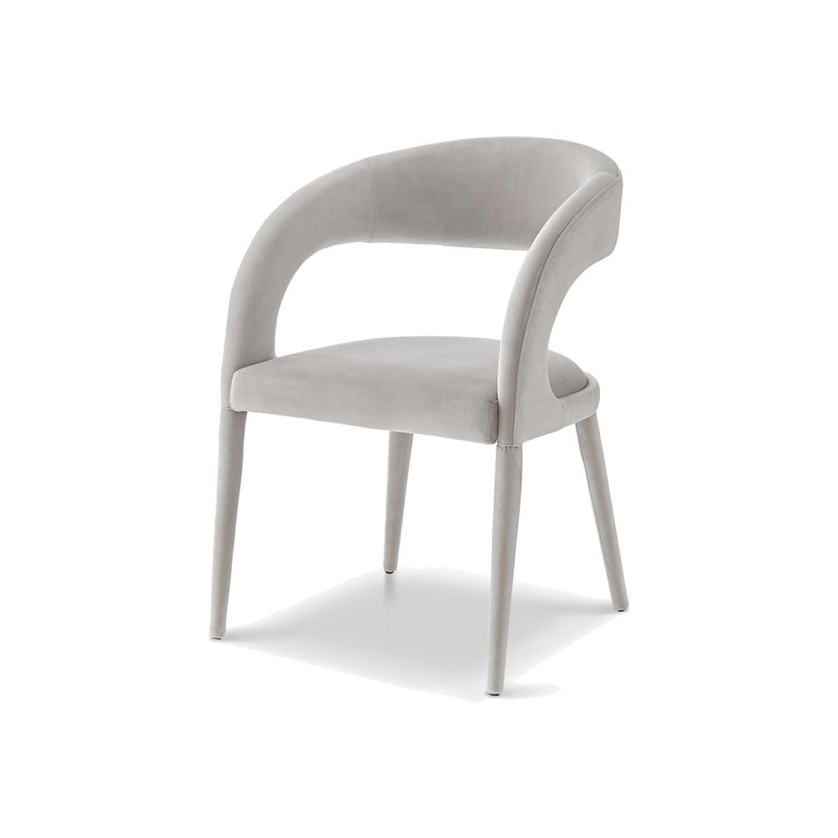 Liang & Eimil Salma Dining Chair Gainsborough Ash Grey Velvet – image 1