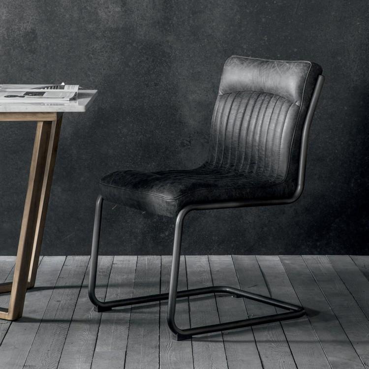 Gallery Direct Capri Leather Chair Antique Ebony