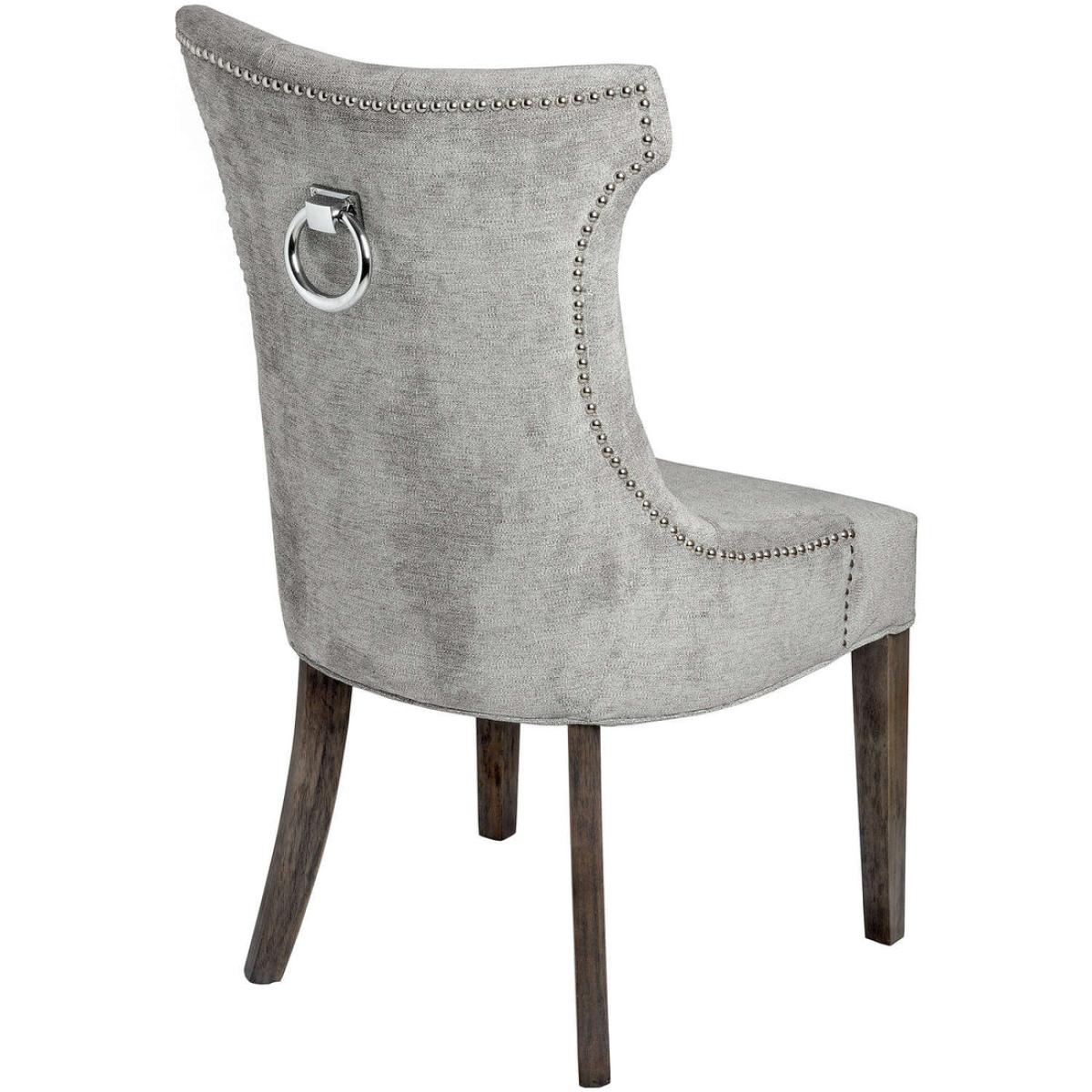 Hill Interiors High Wing Ring Backed Dining Chair in Silver – image 2