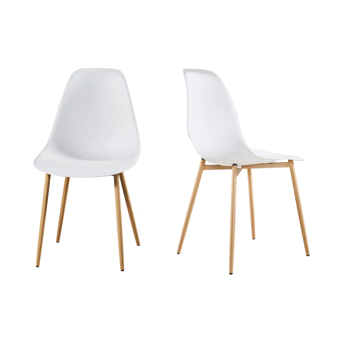 Astrid – Resin Chairs – White – Wood Legs - Set of 2