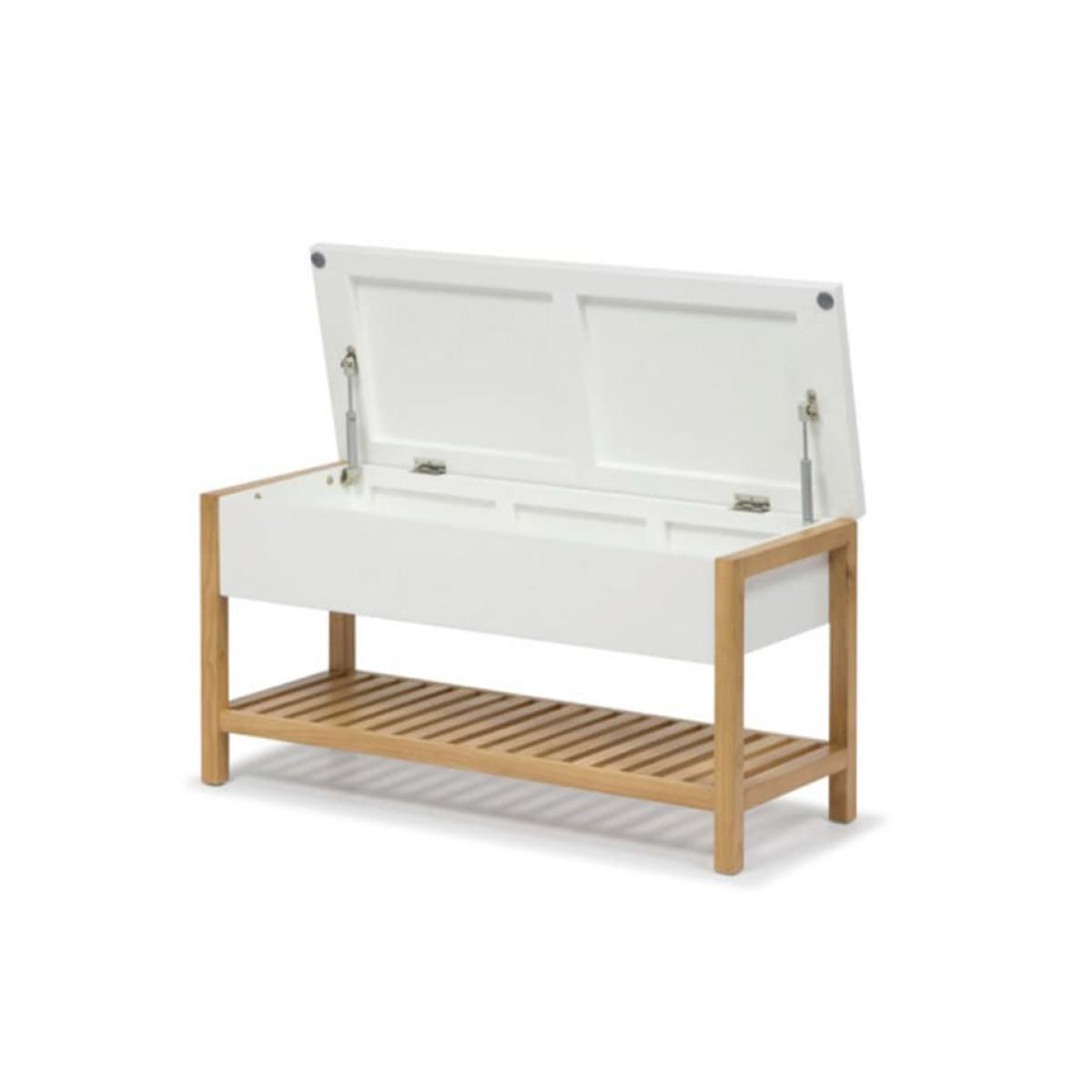 Open – White Storage Bench – image 2