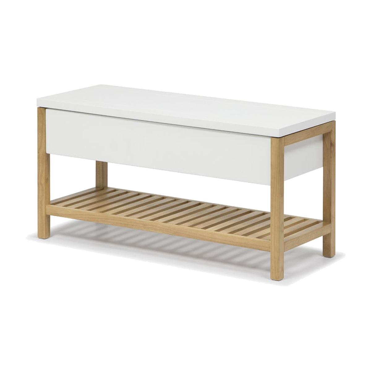 Open – White Storage Bench – image 1