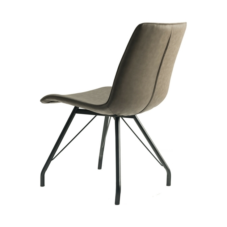 Bjork – Leather-Look Chair – Grey - Set of 2 – image 2
