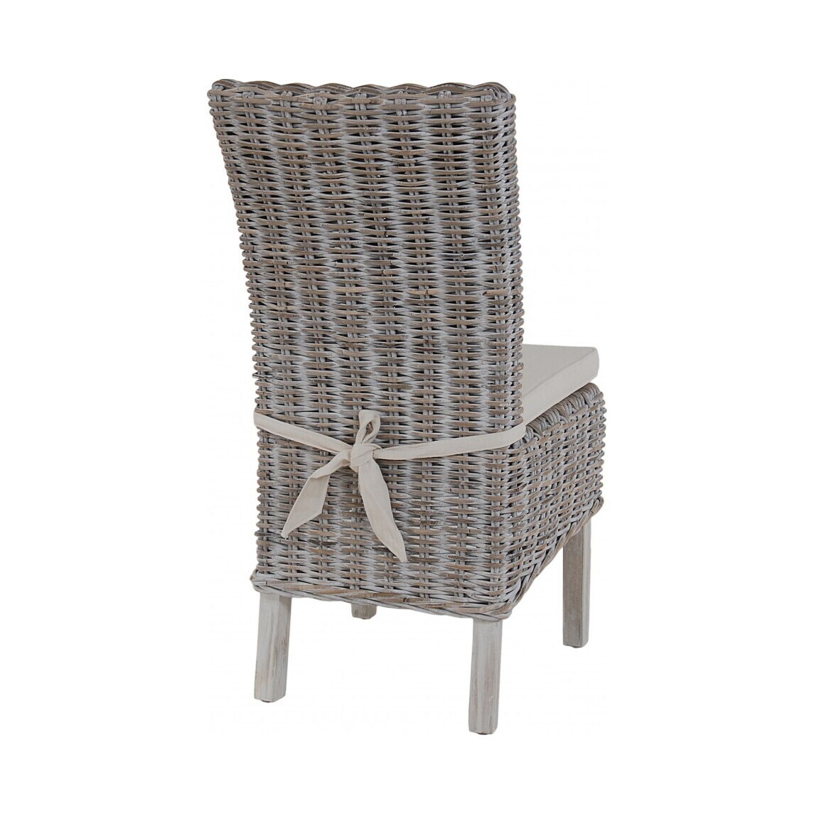 Maya - Set of Two High Back Rattan Chairs - White – image 2