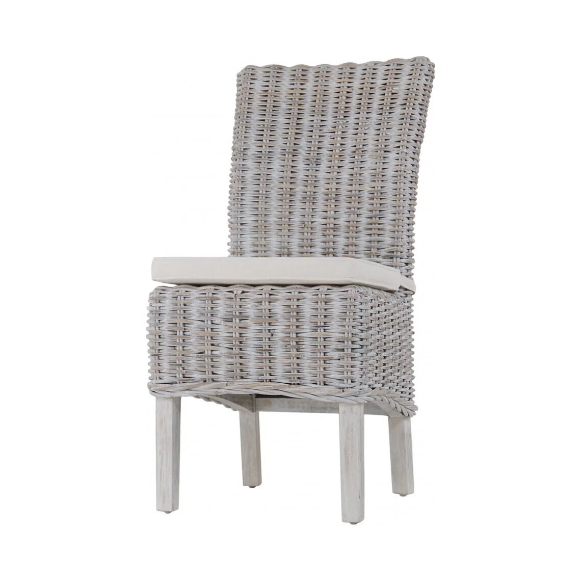 Maya - High Back Rattan Chair - White – image 1