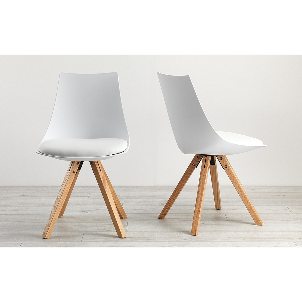 Scoop - Eames Style Chairs - White - Set of 2