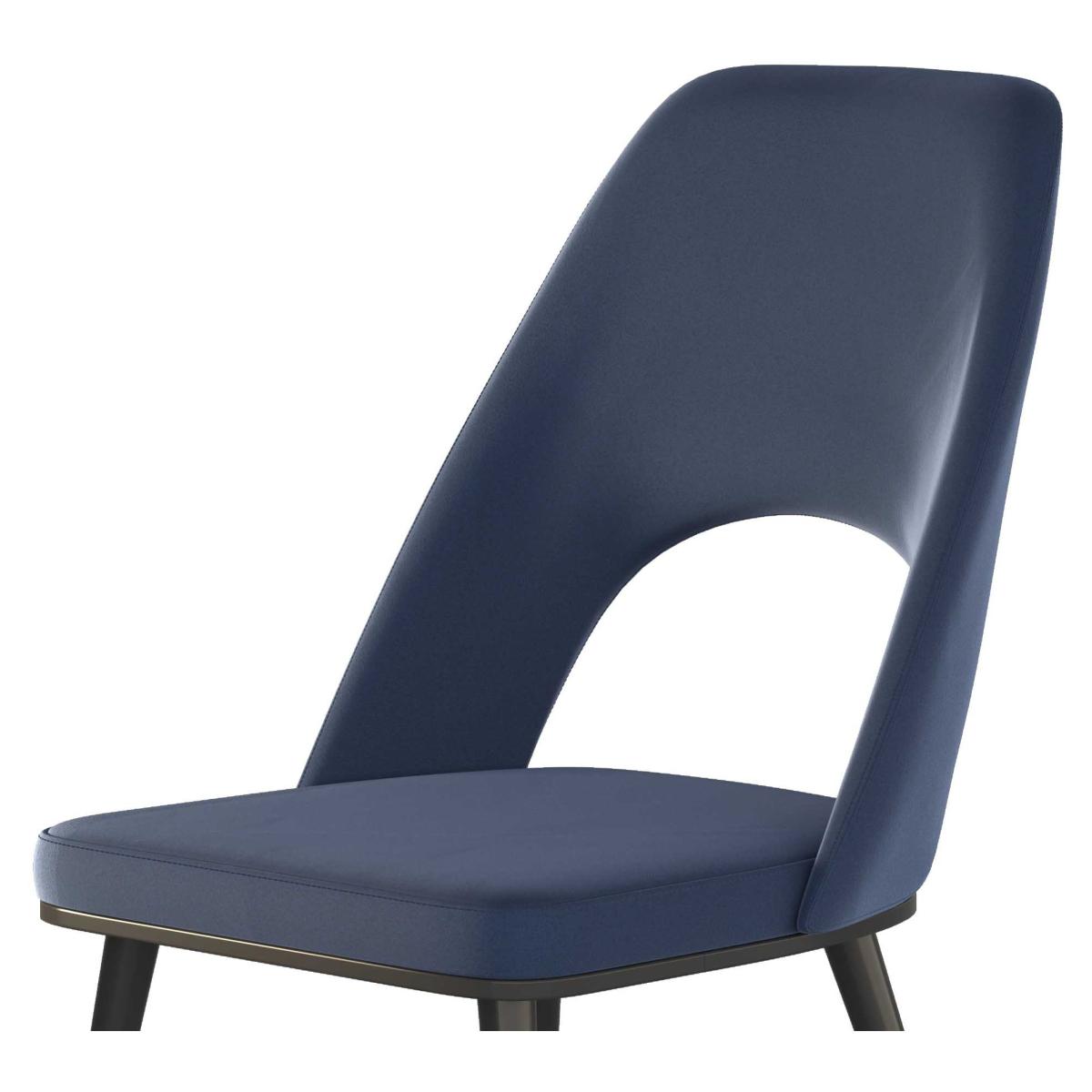 HND Sophie Black/Gold Dining Chair - Velvet Seat - Royal Blue Velvet – image 5