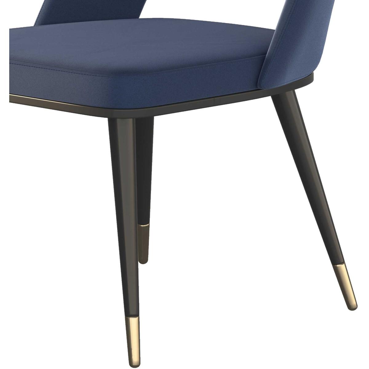 HND Sophie Black/Gold Dining Chair - Velvet Seat - Royal Blue Velvet – image 7