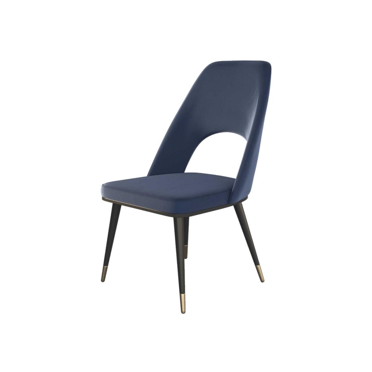 HND Sophie Black/Gold Dining Chair - Velvet Seat - Royal Blue Velvet – image 1