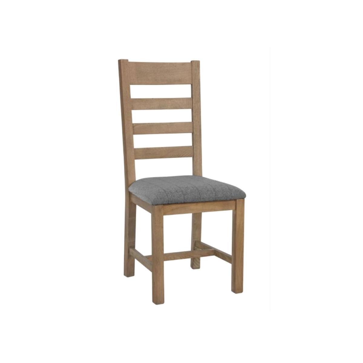 Downtown Hexham Slatted Dining Chair Grey Check, Wool