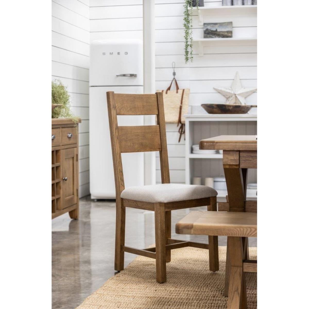 Juniper Pair of Upholstered Slat Back Dining Chairs - Smoked Oak In SmokedOak – image 2