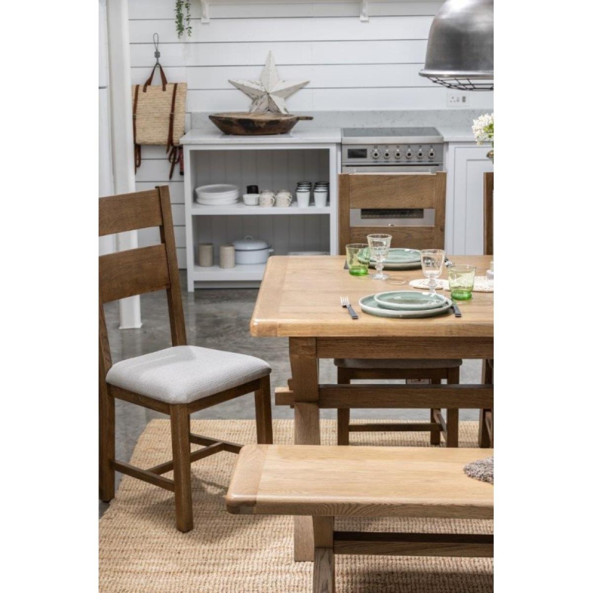 Juniper Pair of Upholstered Slat Back Dining Chairs - Smoked Oak In SmokedOak – image 11