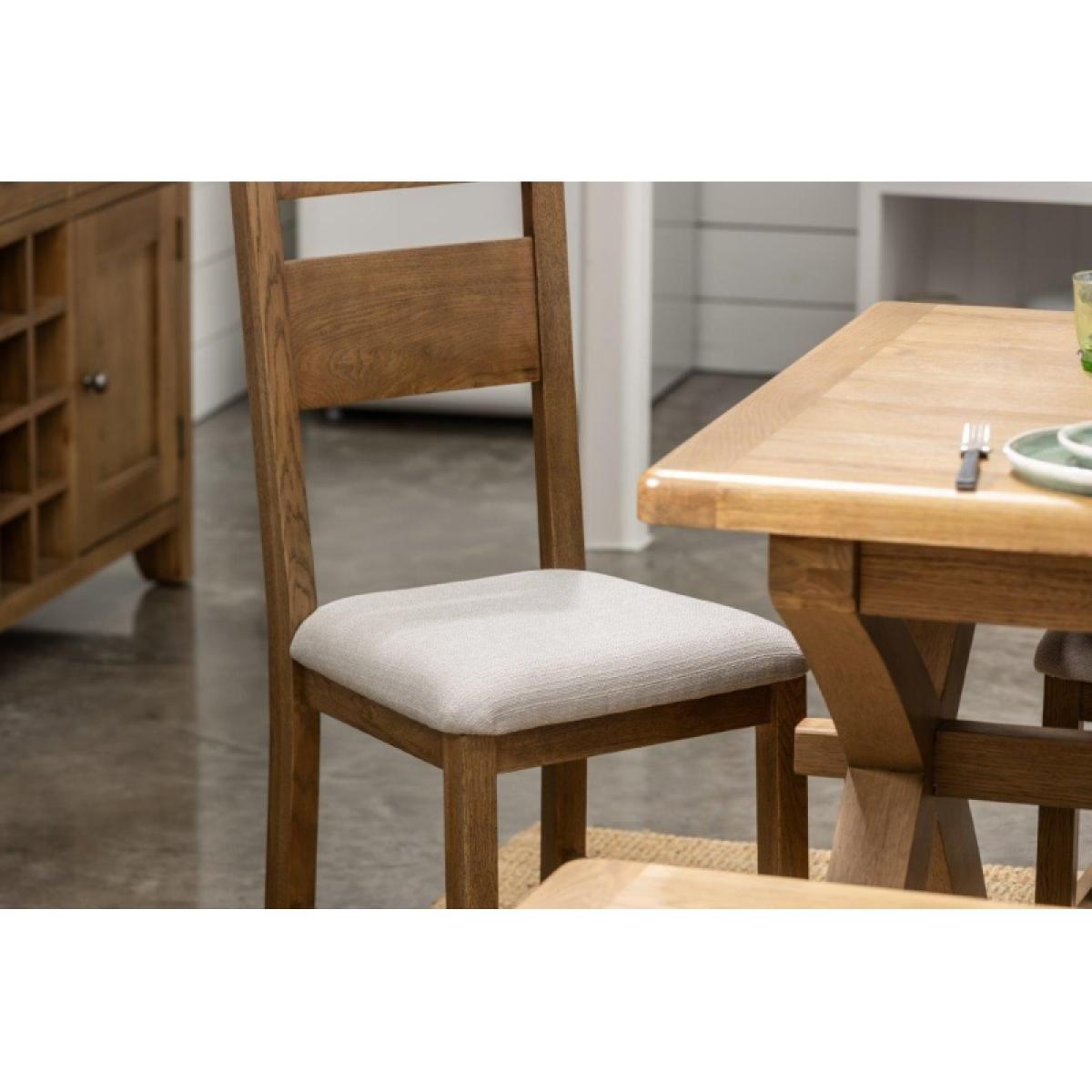 Juniper Pair of Upholstered Slat Back Dining Chairs - Smoked Oak In SmokedOak – image 12