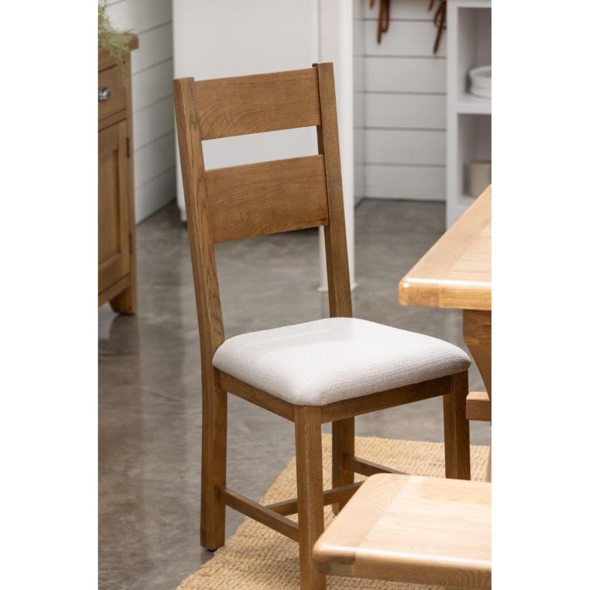 Juniper Pair of Upholstered Slat Back Dining Chairs - Smoked Oak In SmokedOak – image 5