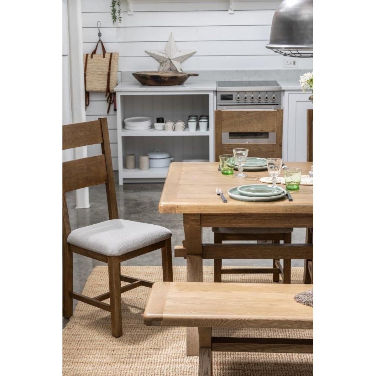 Juniper Pair of Upholstered Slat Back Dining Chairs - Smoked Oak In SmokedOak – image 6
