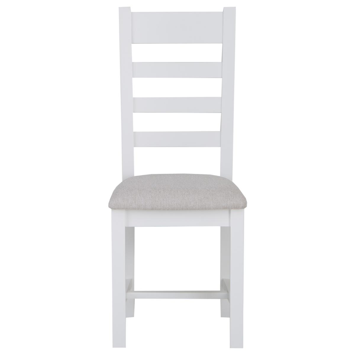 Easton Ladder Back Dining Chair With Fabric Seat - White – image 3