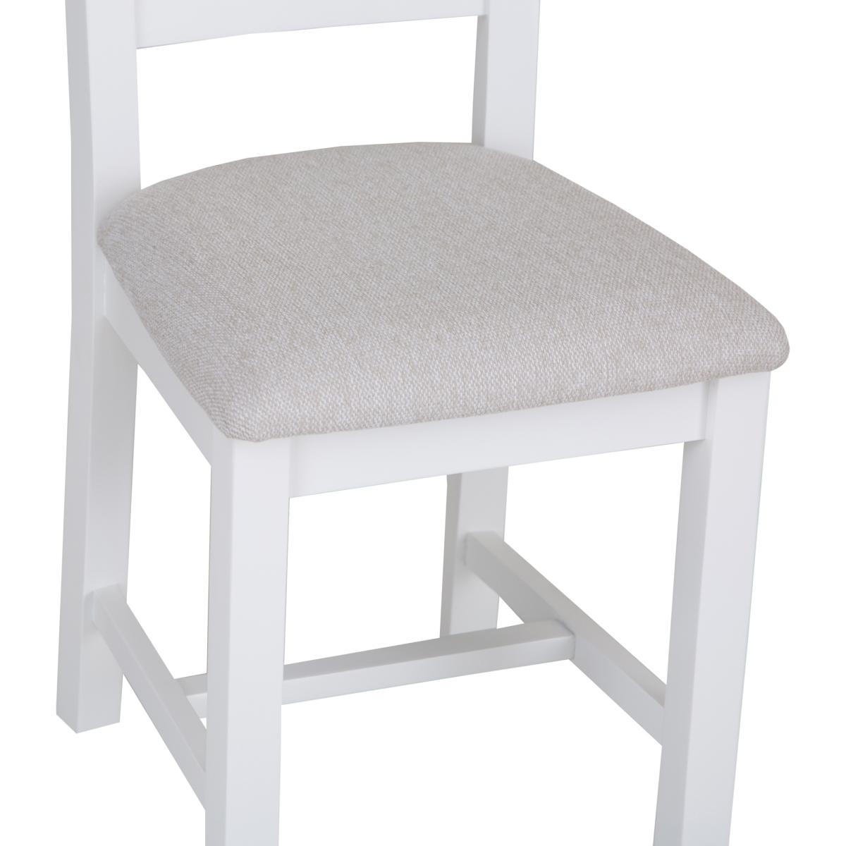 Easton Ladder Back Dining Chair With Fabric Seat - White – image 4