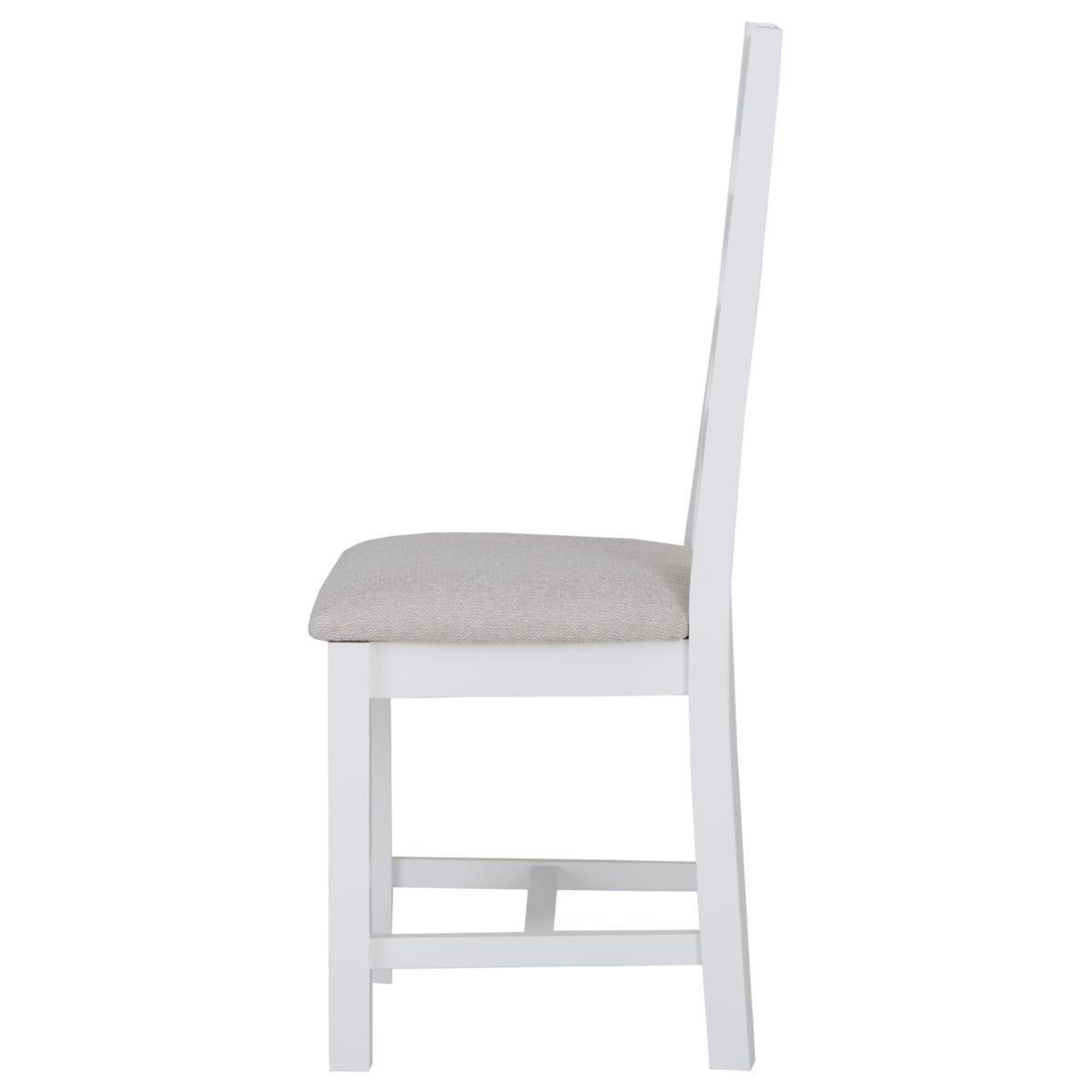 Easton Ladder Back Dining Chair With Fabric Seat - White – image 5