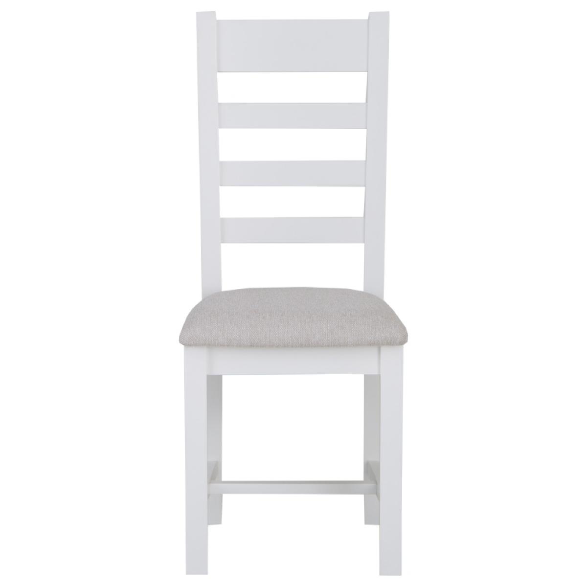 Easton Ladder Back Dining Chair With Fabric Seat - White – image 7