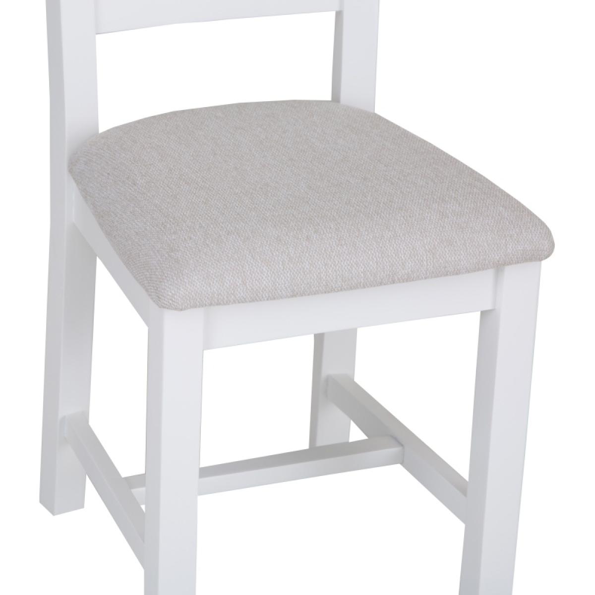 Easton Ladder Back Dining Chair With Fabric Seat - White – image 8