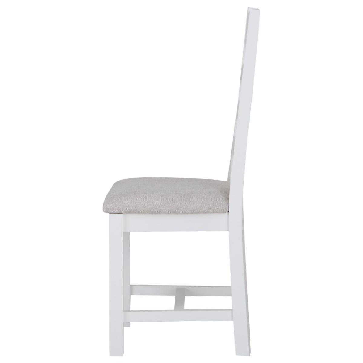 Easton Ladder Back Dining Chair With Fabric Seat - White – image 9