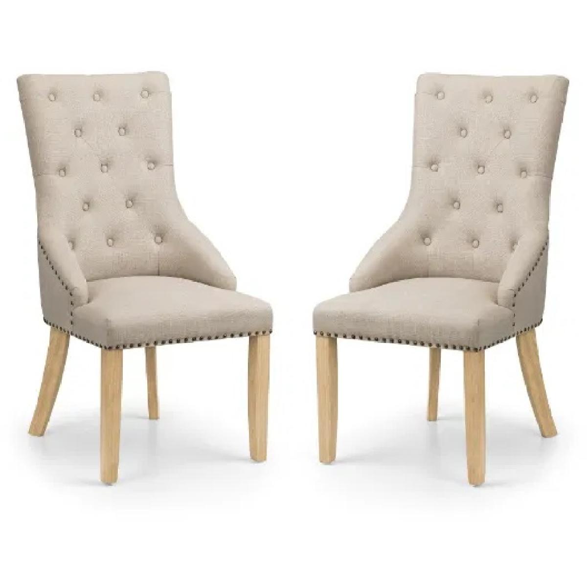 Julian Bowen Loire Button Back Chair In Oatmeal – image 2