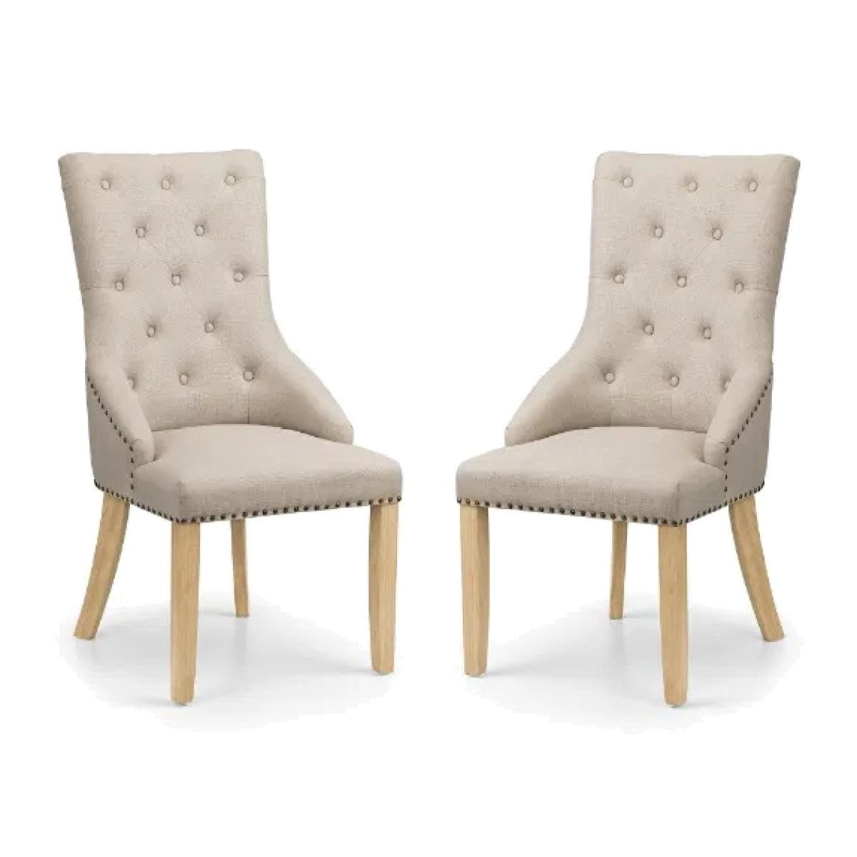 Julian Bowen Loire Button Back Chair In Oatmeal – image 1