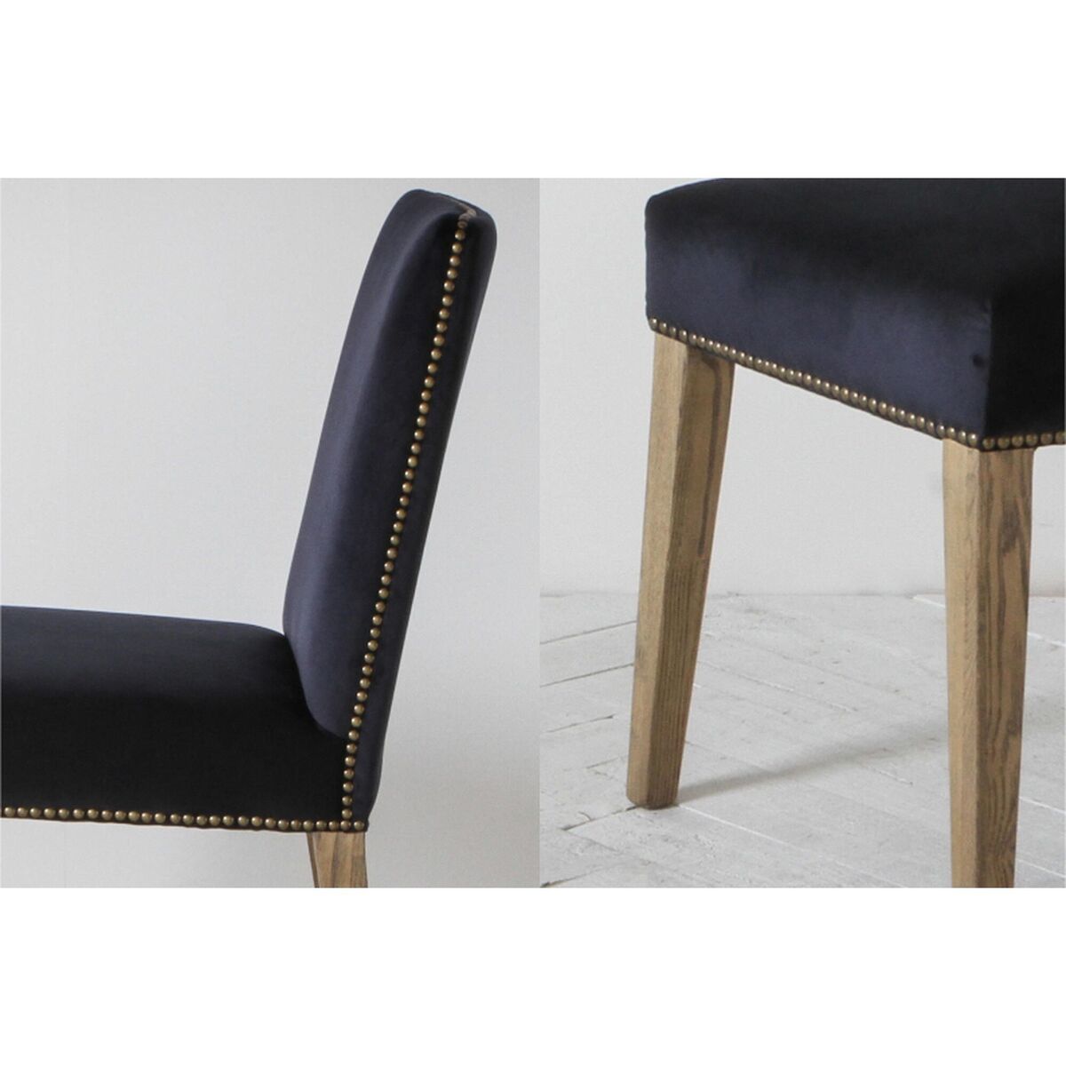 Fergus Dining Chair in Marine Velvet, Set of Two – image 4