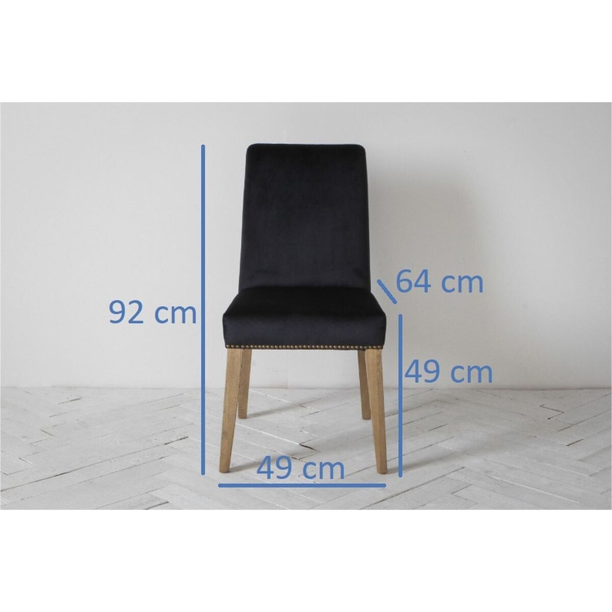 Fergus Dining Chair in Marine Velvet, Set of Two – image 6