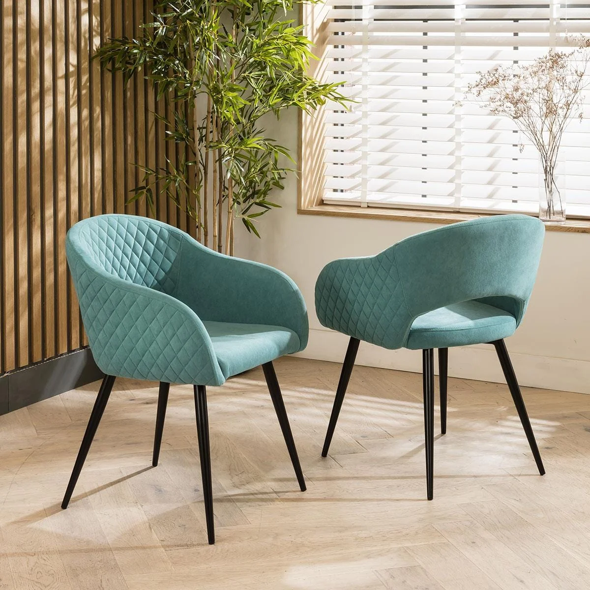 Lucy Velvet Carver Dining Chair with Arms Teal – image 2