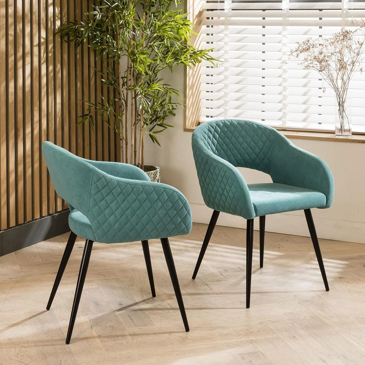 Lucy Velvet Carver Dining Chair with Arms Teal – image 4