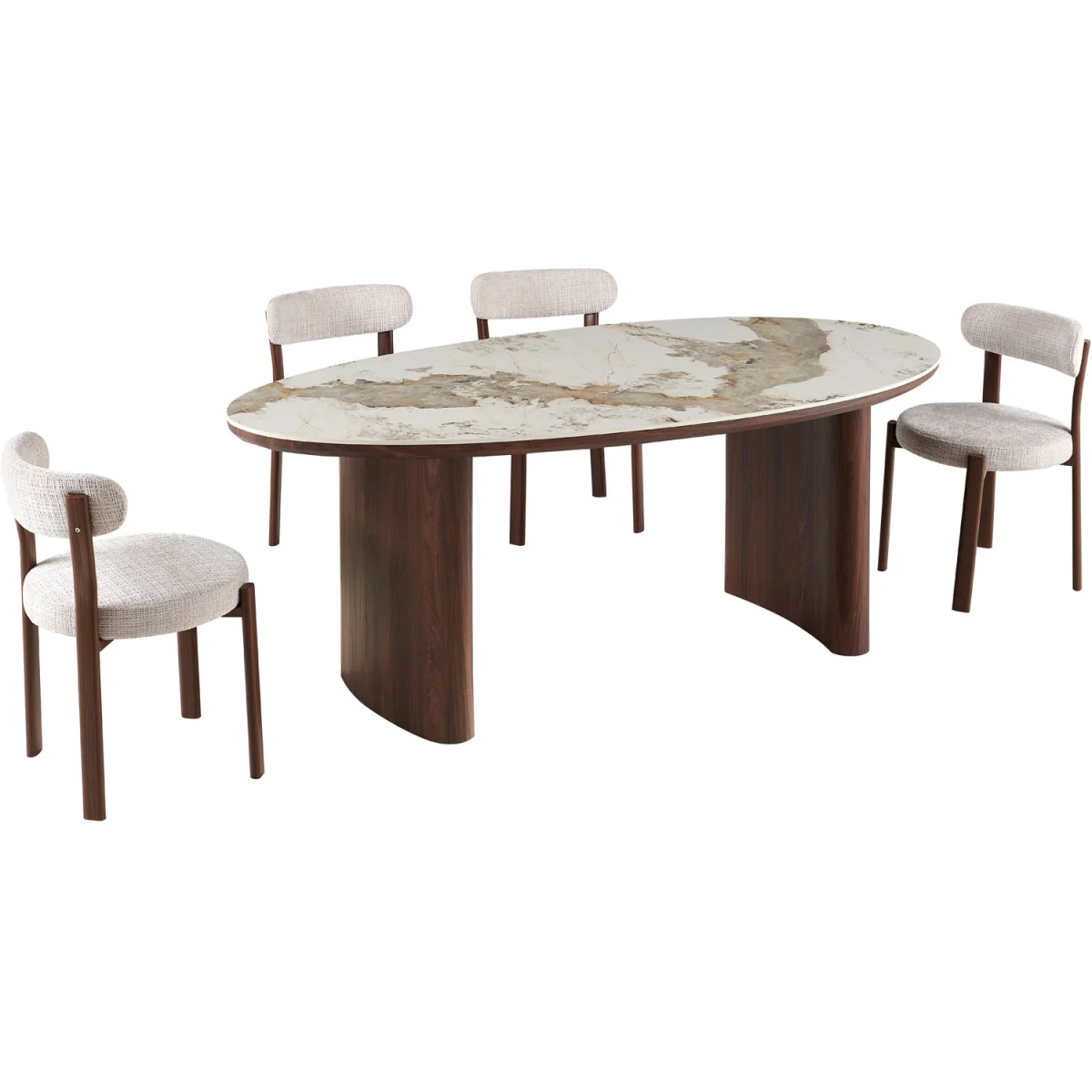 Pair of Thea Dining Chairs - Beige – image 4
