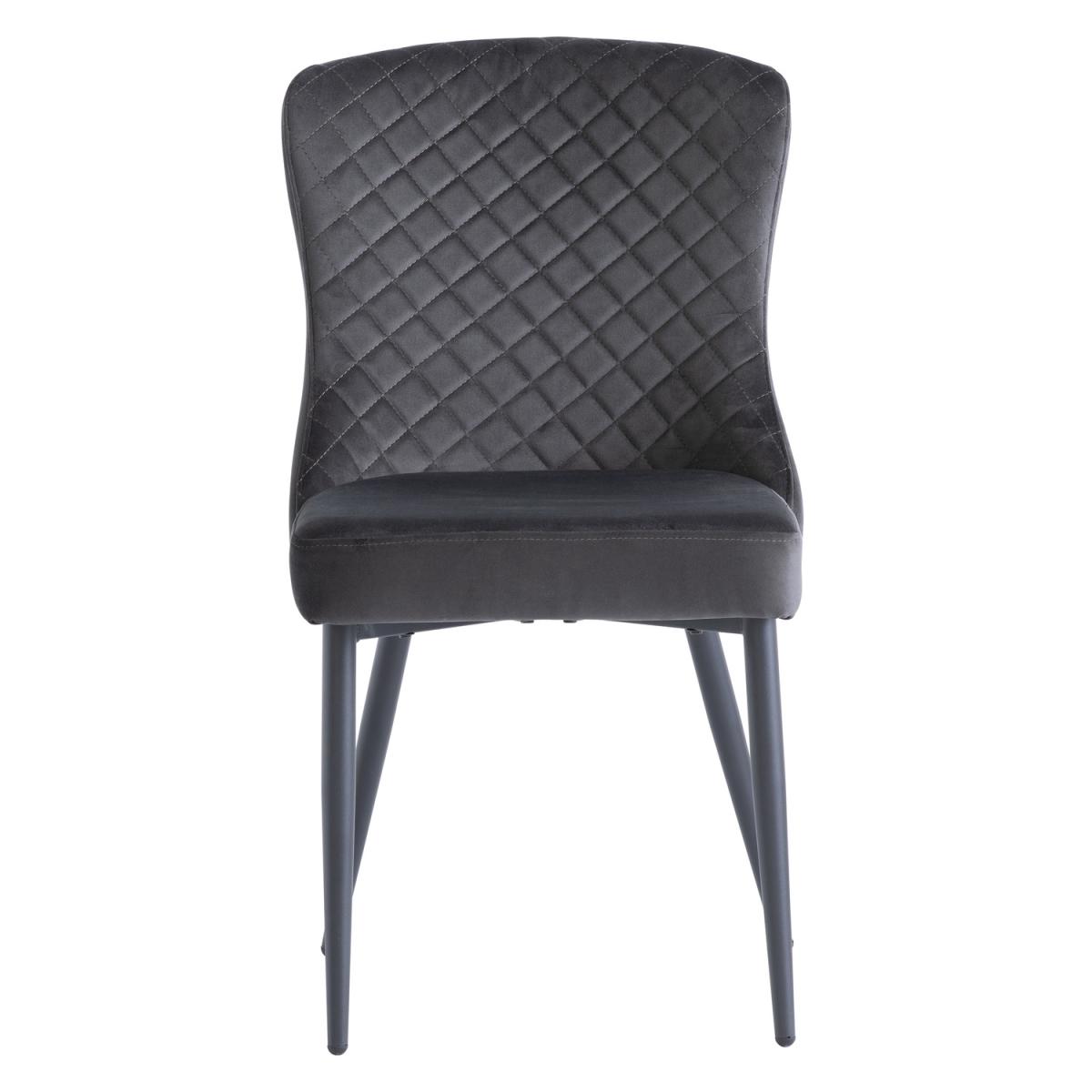 Graphite Hadley Velvet Dining Chair - Grey – image 2