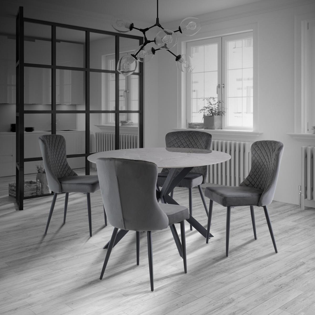 Graphite Hadley Velvet Dining Chair - Grey – image 4