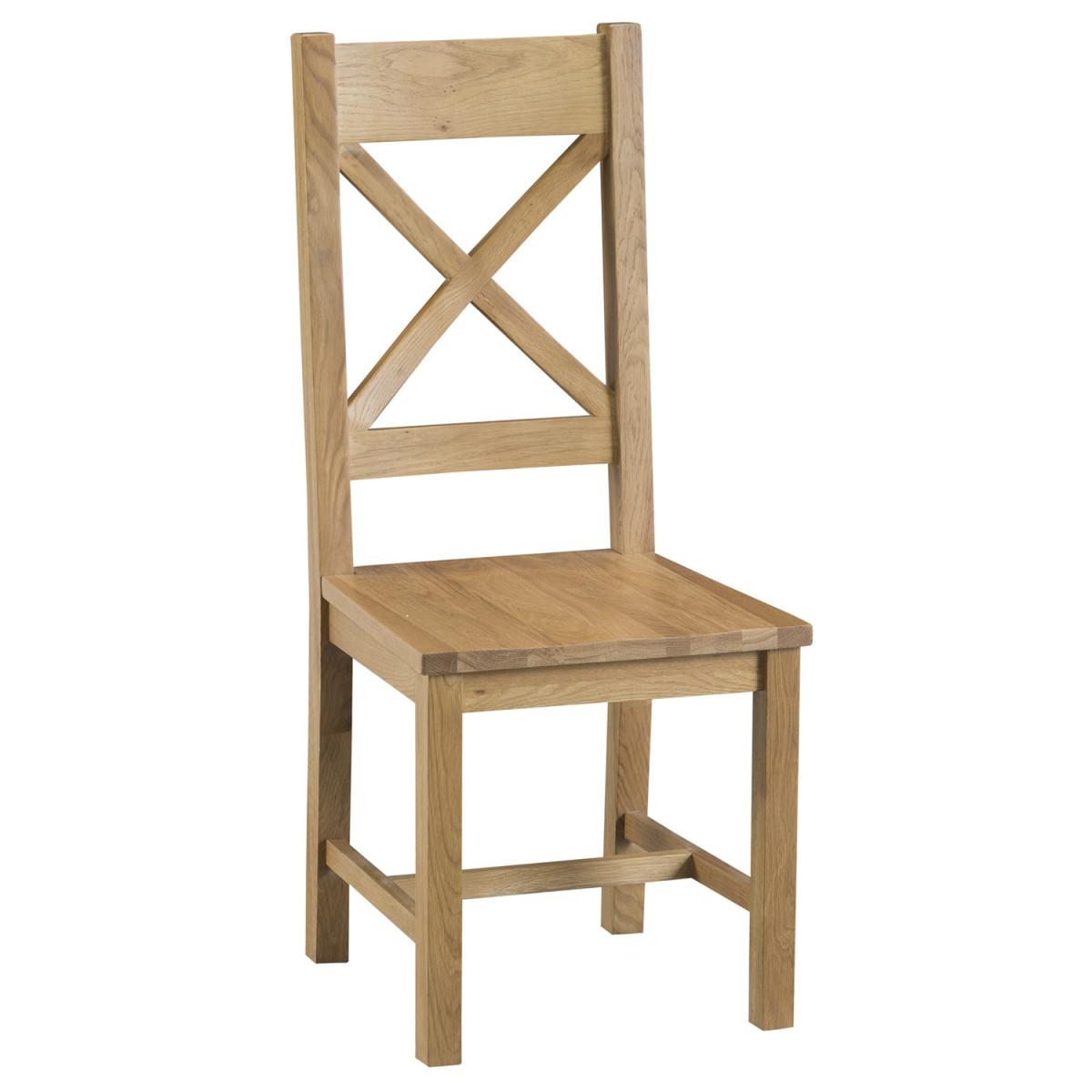 Pair of Bisbrooke Country Cross Back Dining Chairs - Medium Oak – image 2
