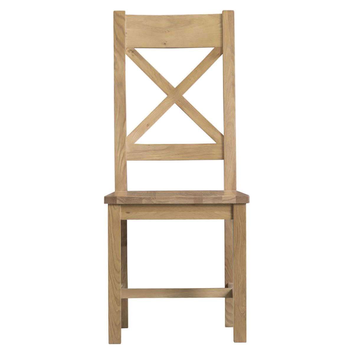 Pair of Bisbrooke Country Cross Back Dining Chairs - Medium Oak – image 3