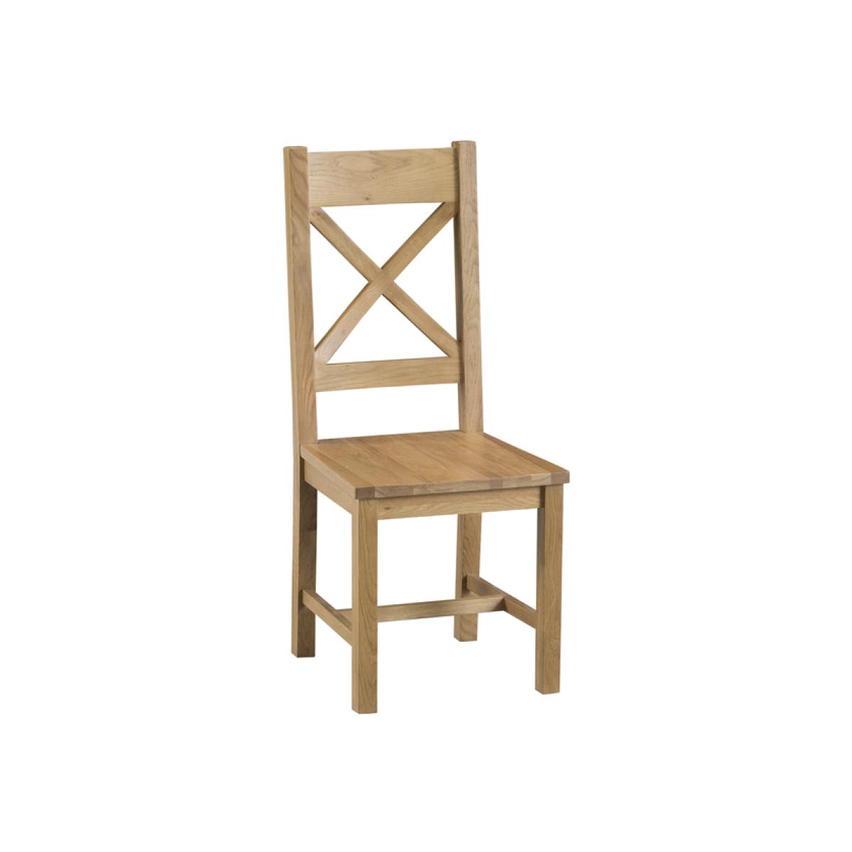 Pair of Bisbrooke Country Cross Back Dining Chairs - Medium Oak – image 1