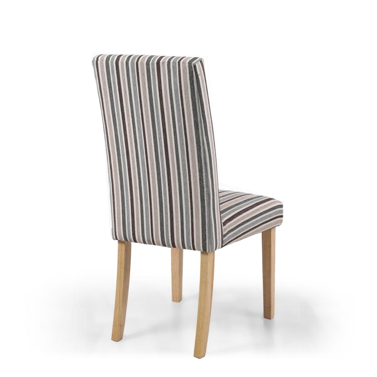 Pair of Ridley Chenille Stripe Duck Egg Dining Chairs - Duck Egg / Natural legs – image 3