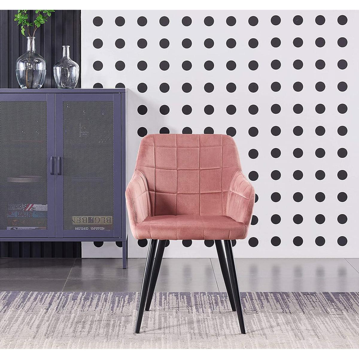 Camden Velvet Dining Chair Set of 2 - Pink – image 3