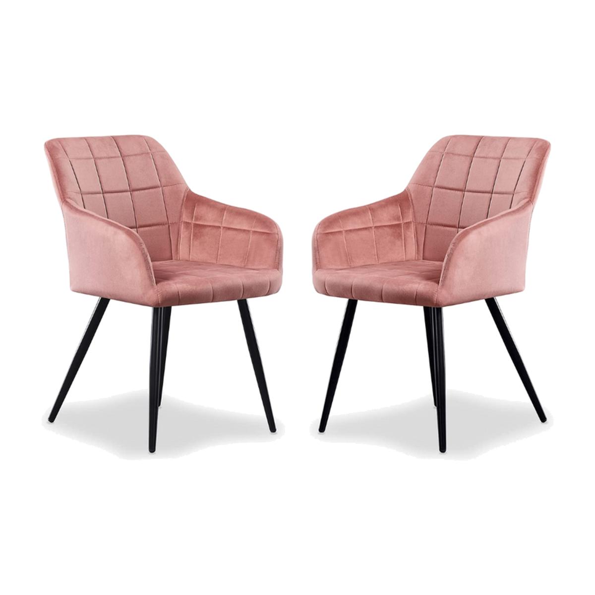 Camden Velvet Dining Chair Set of 2 - Pink – image 1