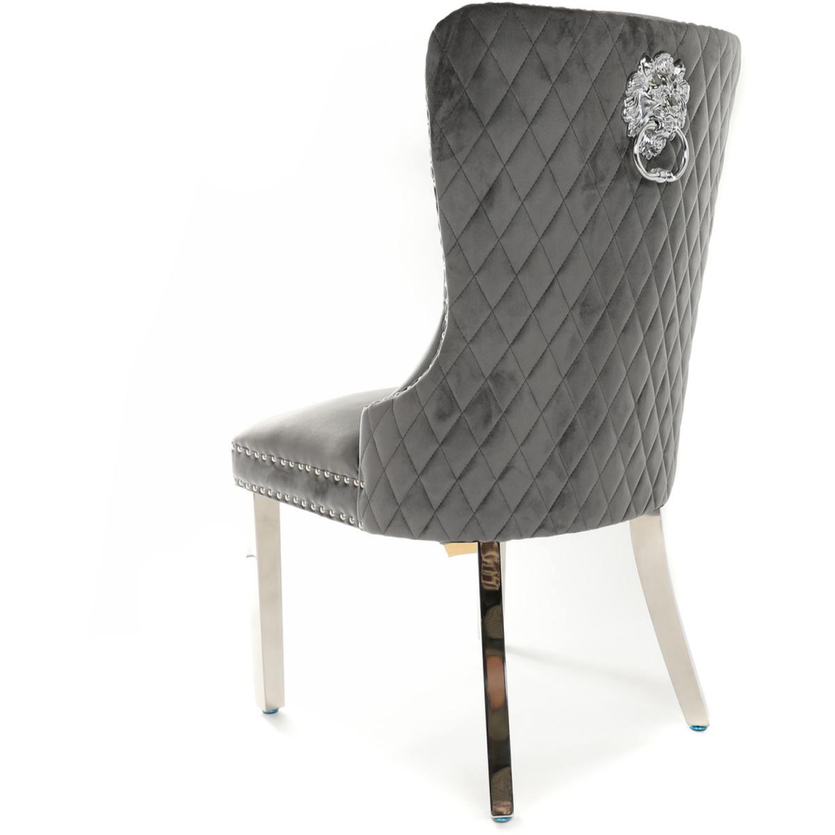 Dark Grey Velvet Theo Dining Chair - Dark Grey – image 4