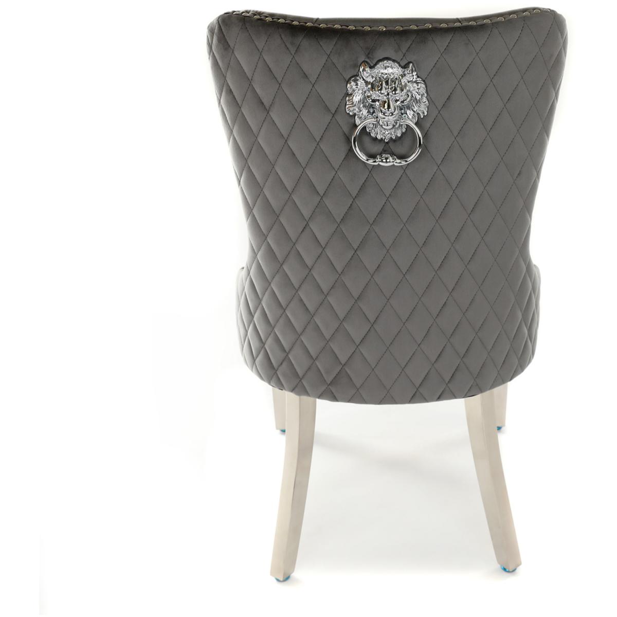 Dark Grey Velvet Theo Dining Chair - Dark Grey – image 5