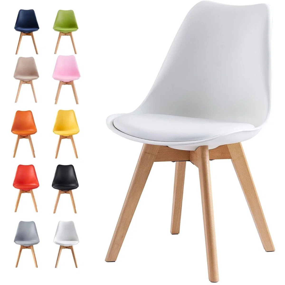 Dining Chairs Designer Chairs Wooden Home Office Commercial EVA - Red – image 2