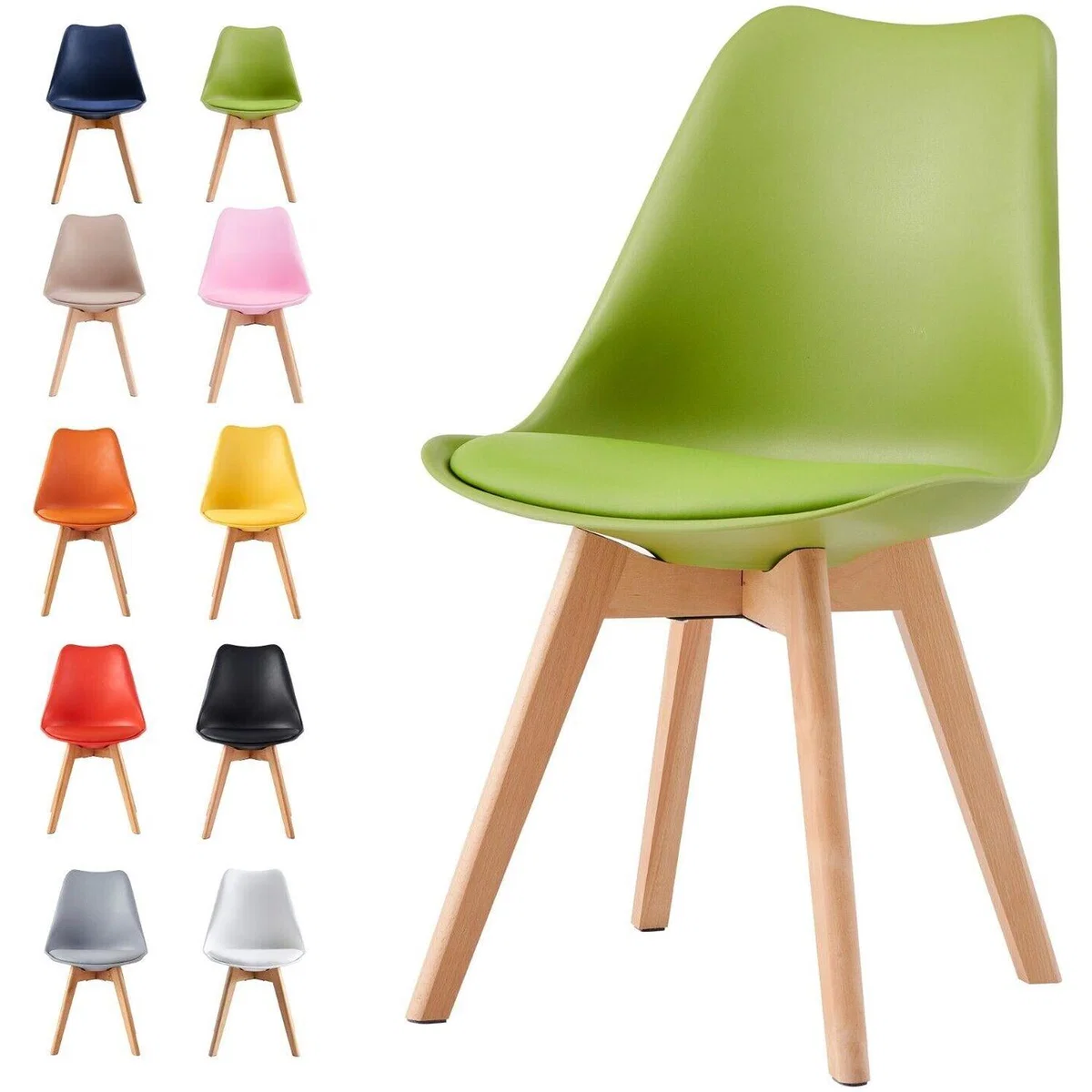 Dining Chairs Designer Chairs Wooden Home Office Commercial EVA - Red – image 3