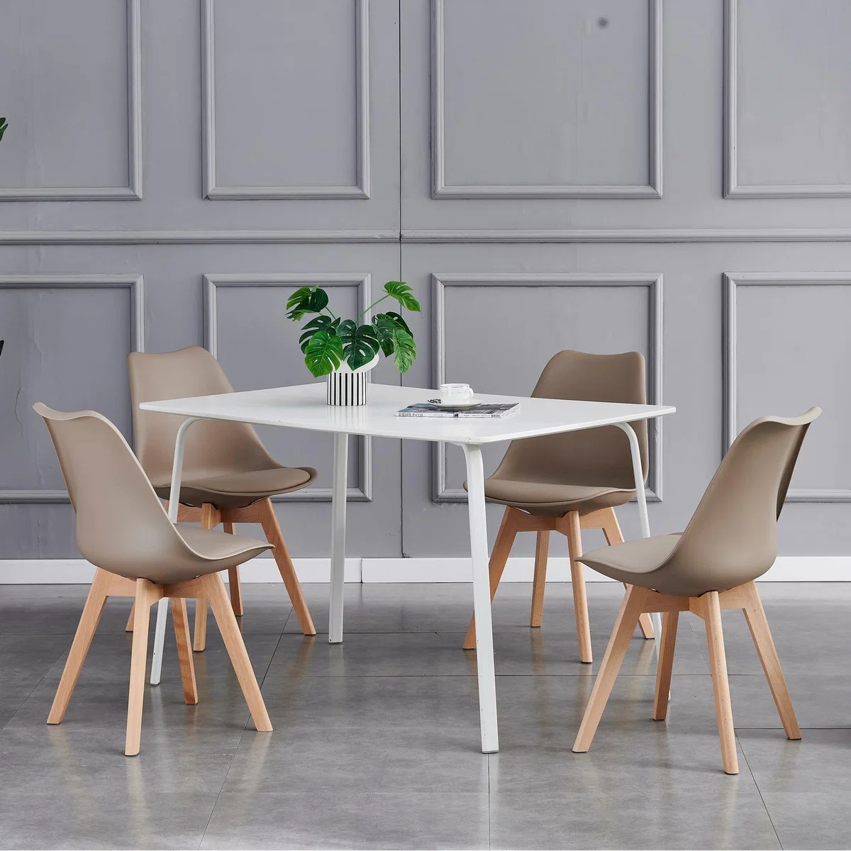 Dining Chairs Designer Chairs Wooden Home Office Commercial EVA - Red – image 29