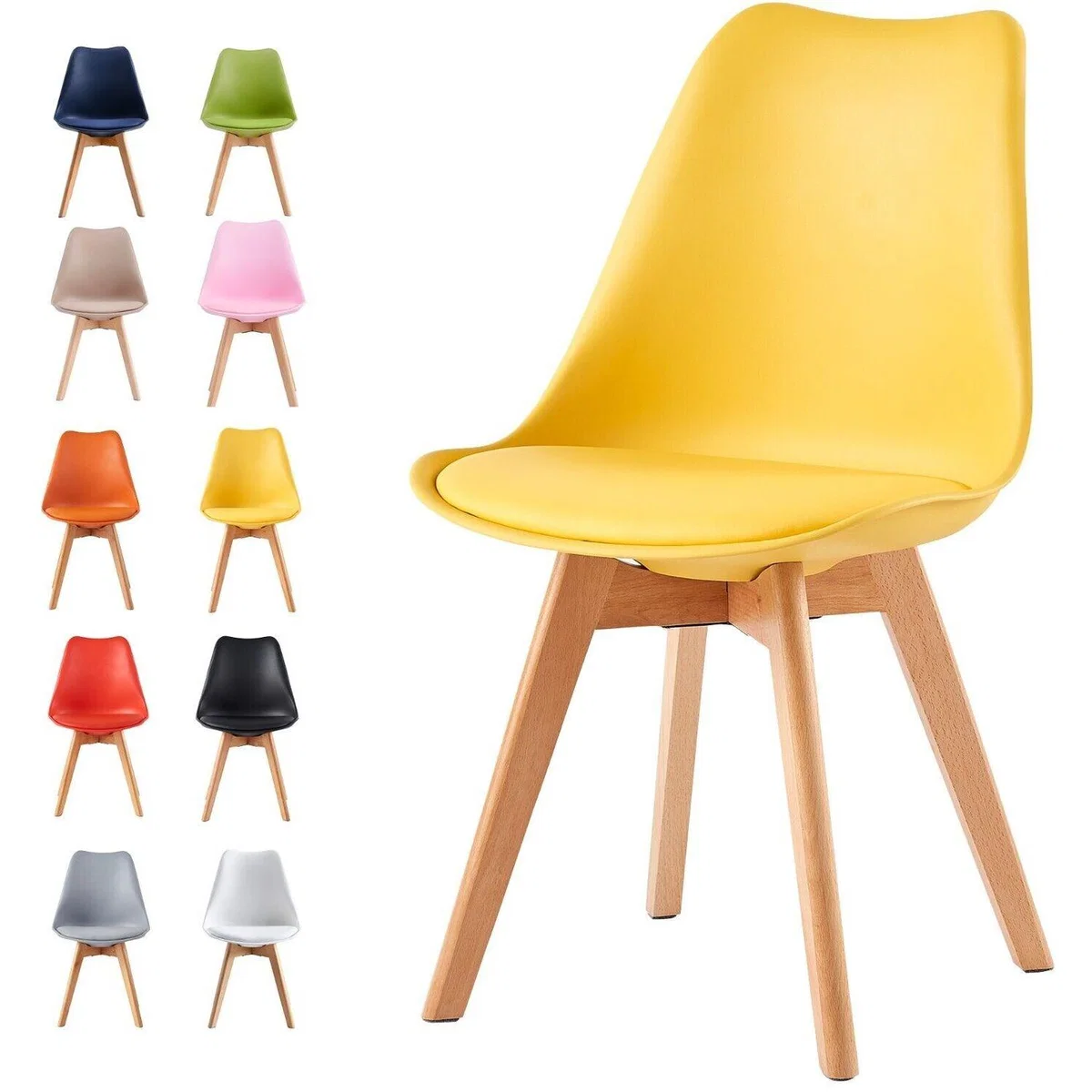 Dining Chairs Designer Chairs Wooden Home Office Commercial EVA - Red – image 4