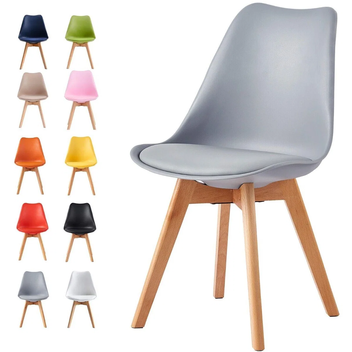 Dining Chairs Designer Chairs Wooden Home Office Commercial EVA - Red – image 5